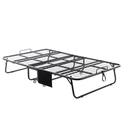 Folding Bed With Mattress, SPortable Foldable Bed With Storage Cover, SRollaway Bed For Adults With Memory Foam Mattress And Metal Frame, SCot Size Guest Bed On Wheels